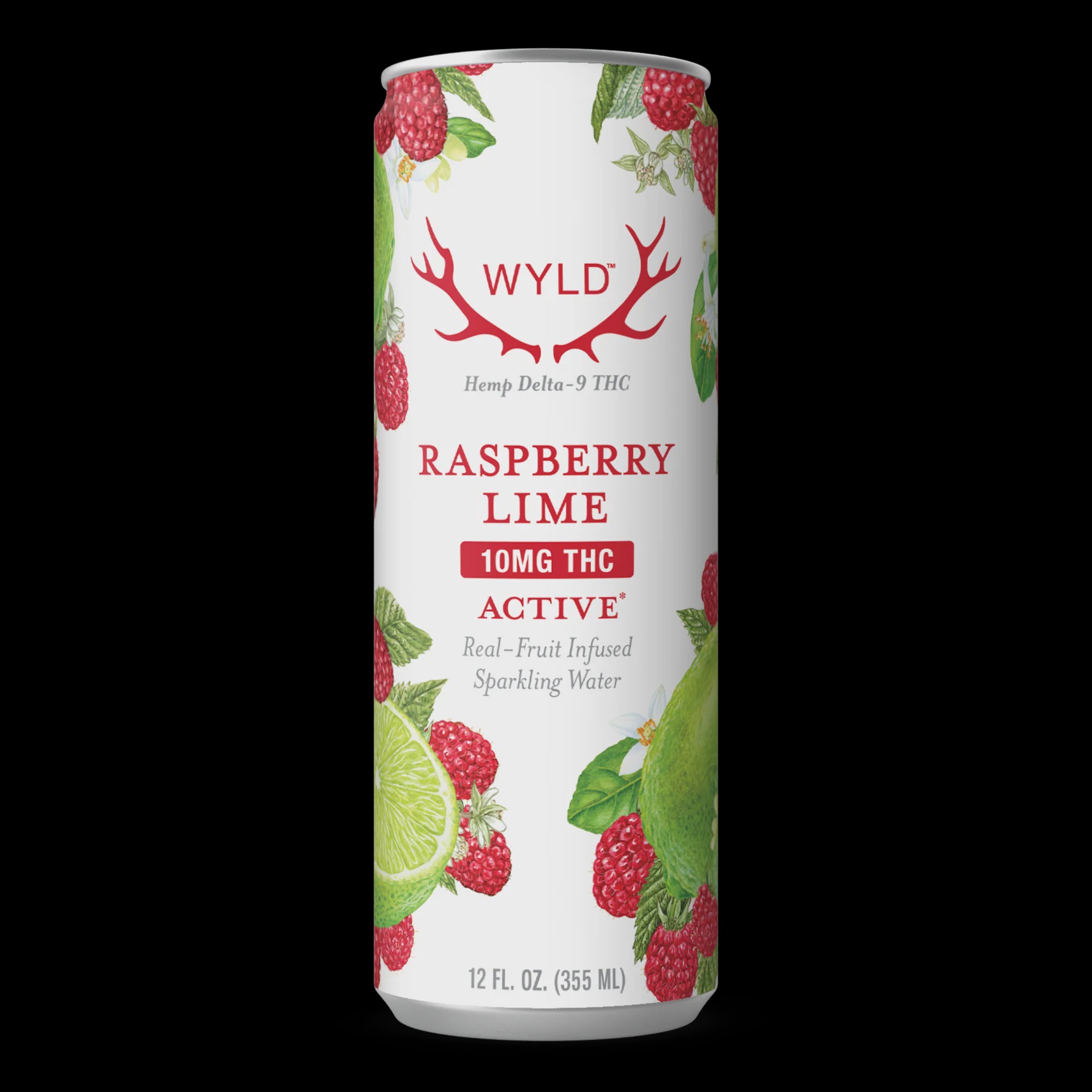 WYLD Active Raspberry Lime Sparkling Water 10 mg THC 12 oz can